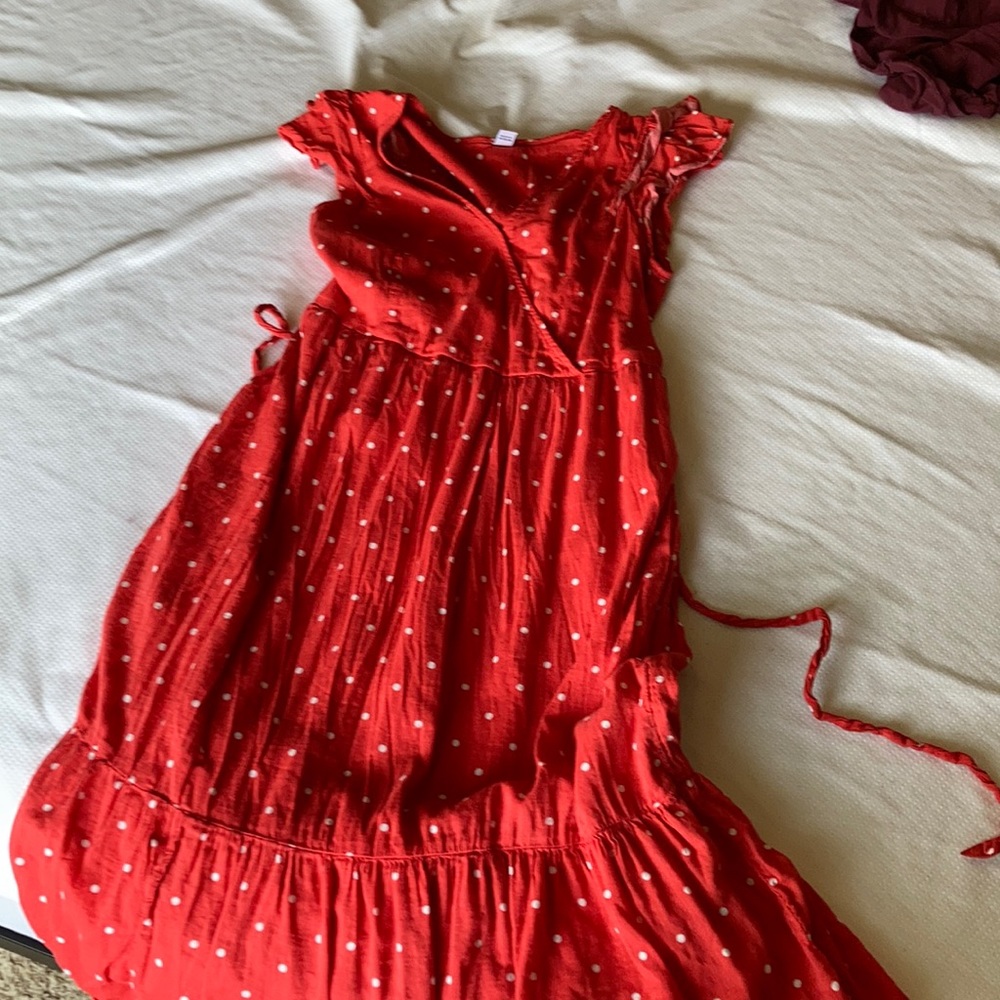 Red Polka Dot Maxi Dress (Medium)